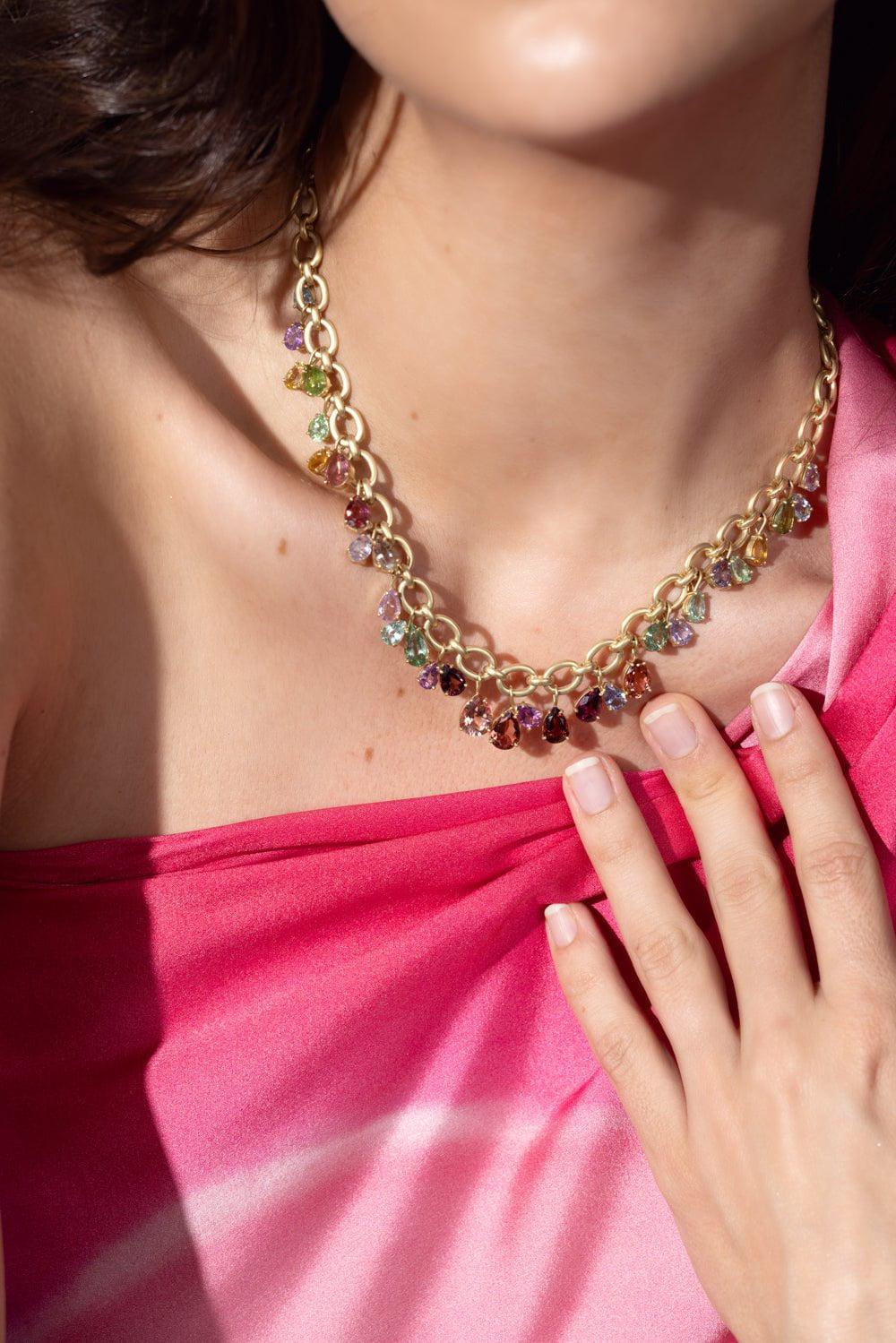 Gemmy Gem Mixed Tourmaline Chain Necklace - Image 3