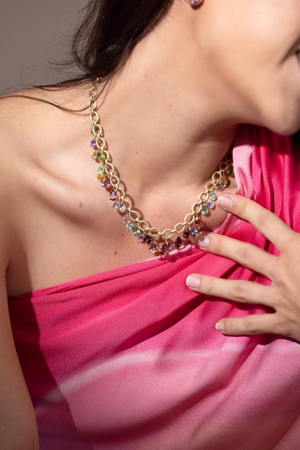 Gemmy Gem Mixed Tourmaline Chain Necklace - Image 4