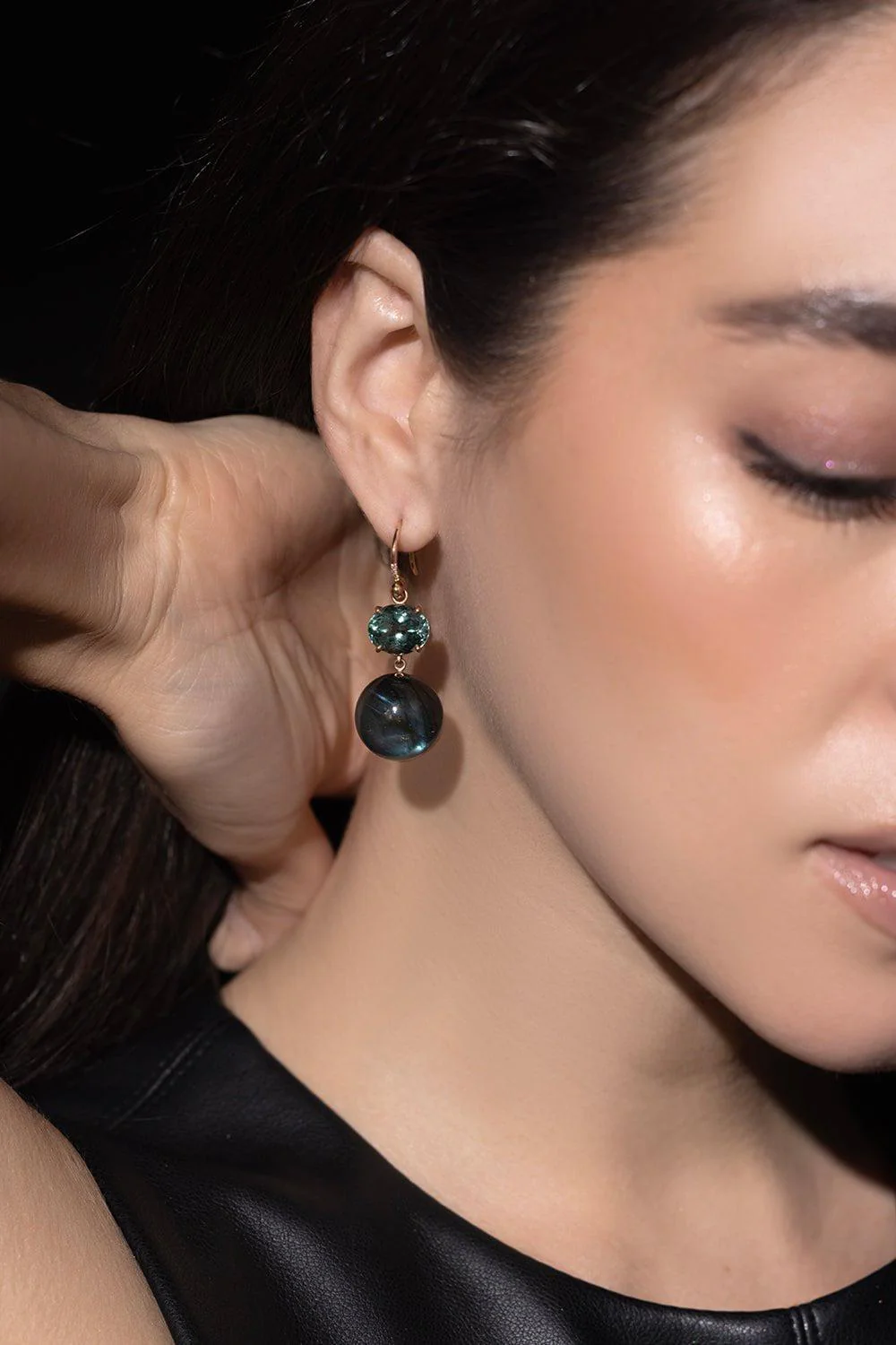 Gumball Tourmaline Sphere Earrings - Image 6