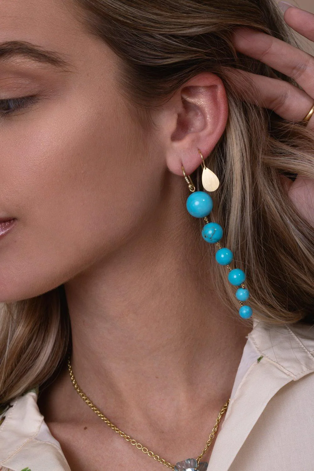 Gumball Turquoise Drop Earrings - Image 3
