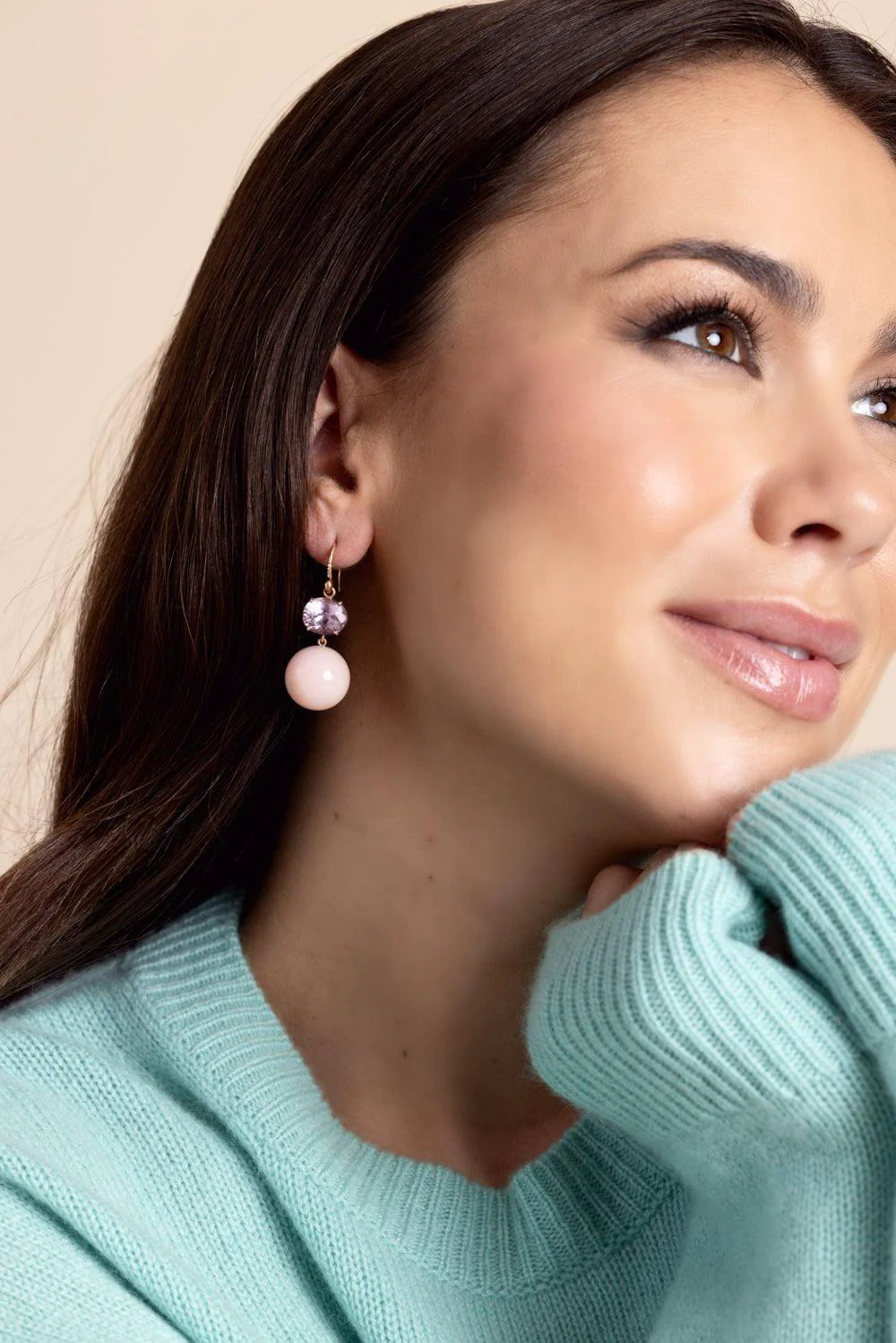Kunzite Pink Opal Earrings - Image 3