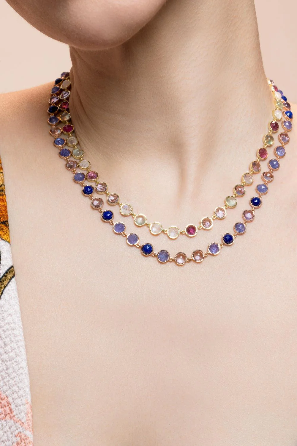 Lapis Tanzanite Small Classic Link Necklace - Image 2