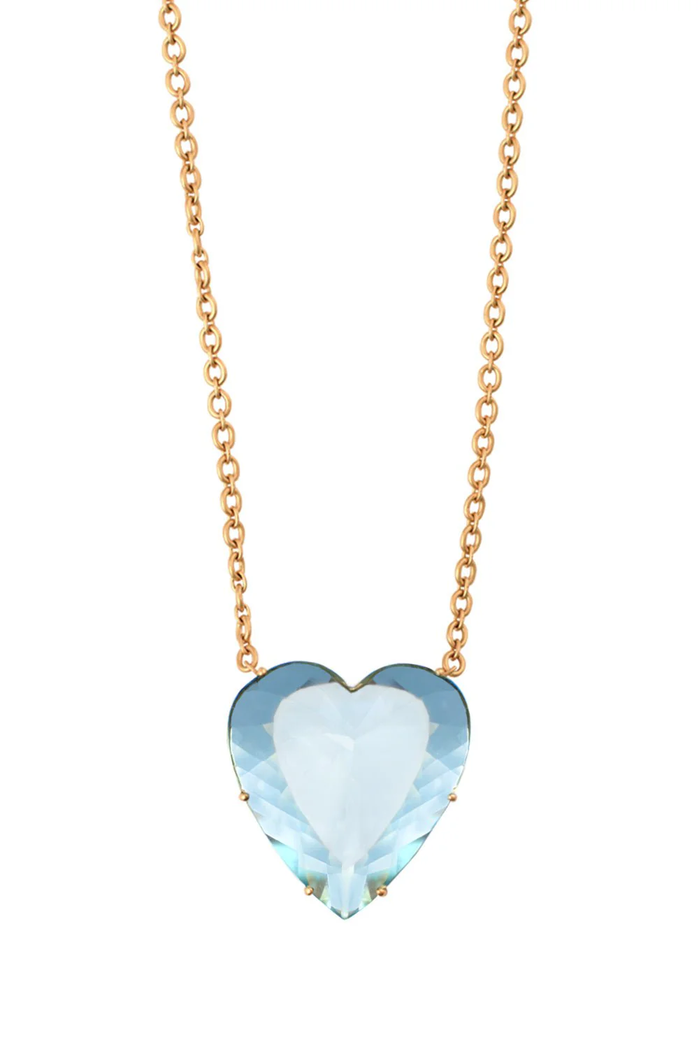 Love Aquamarine Heart Necklace