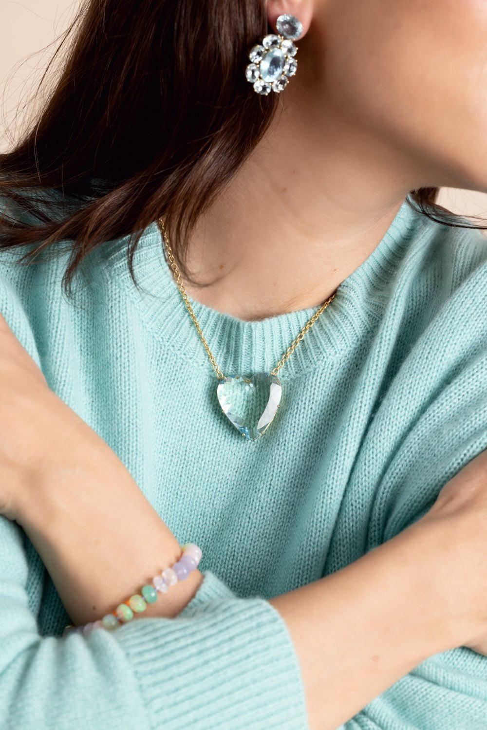 Love Aquamarine Heart Necklace - Image 4