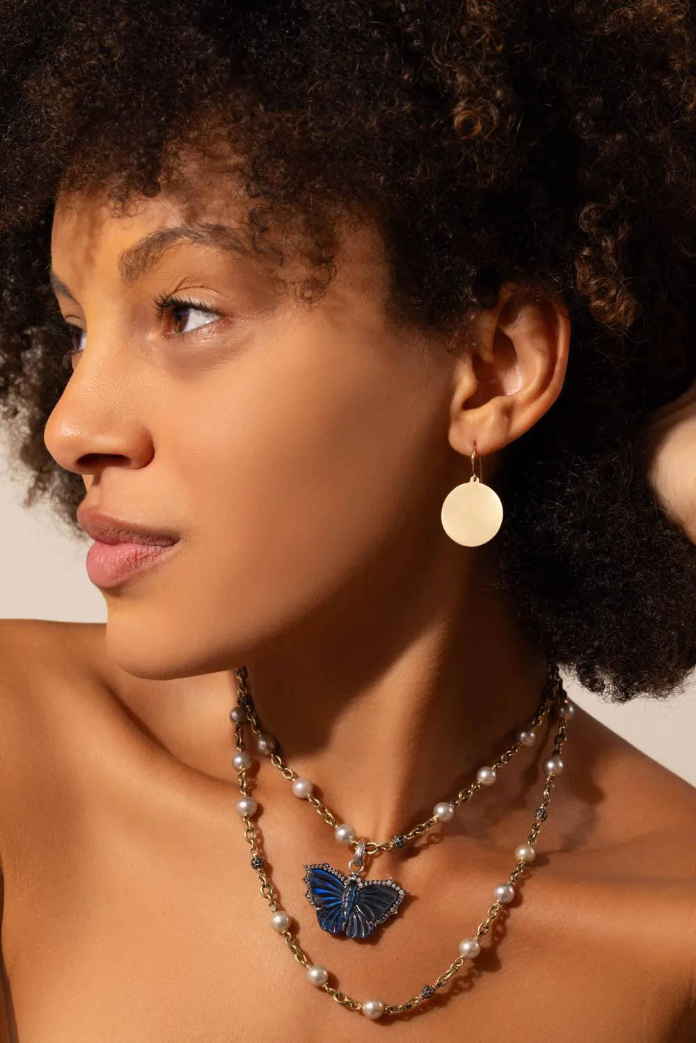Medium Flat Circle Earrings - Image 2