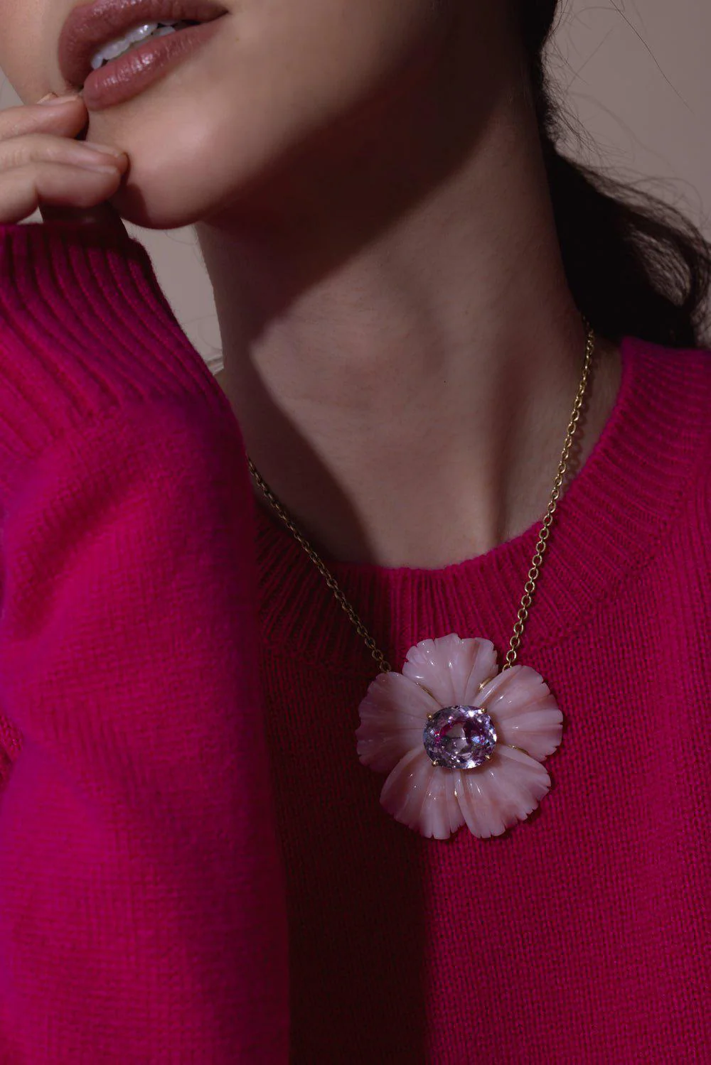 Opal Kunzite Flower Necklace - Image 5