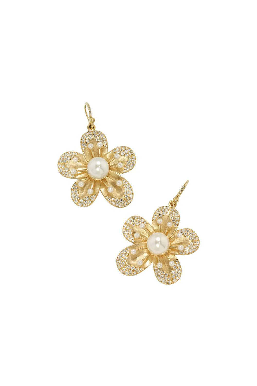 Pearl Blossom Diamond Earrings
