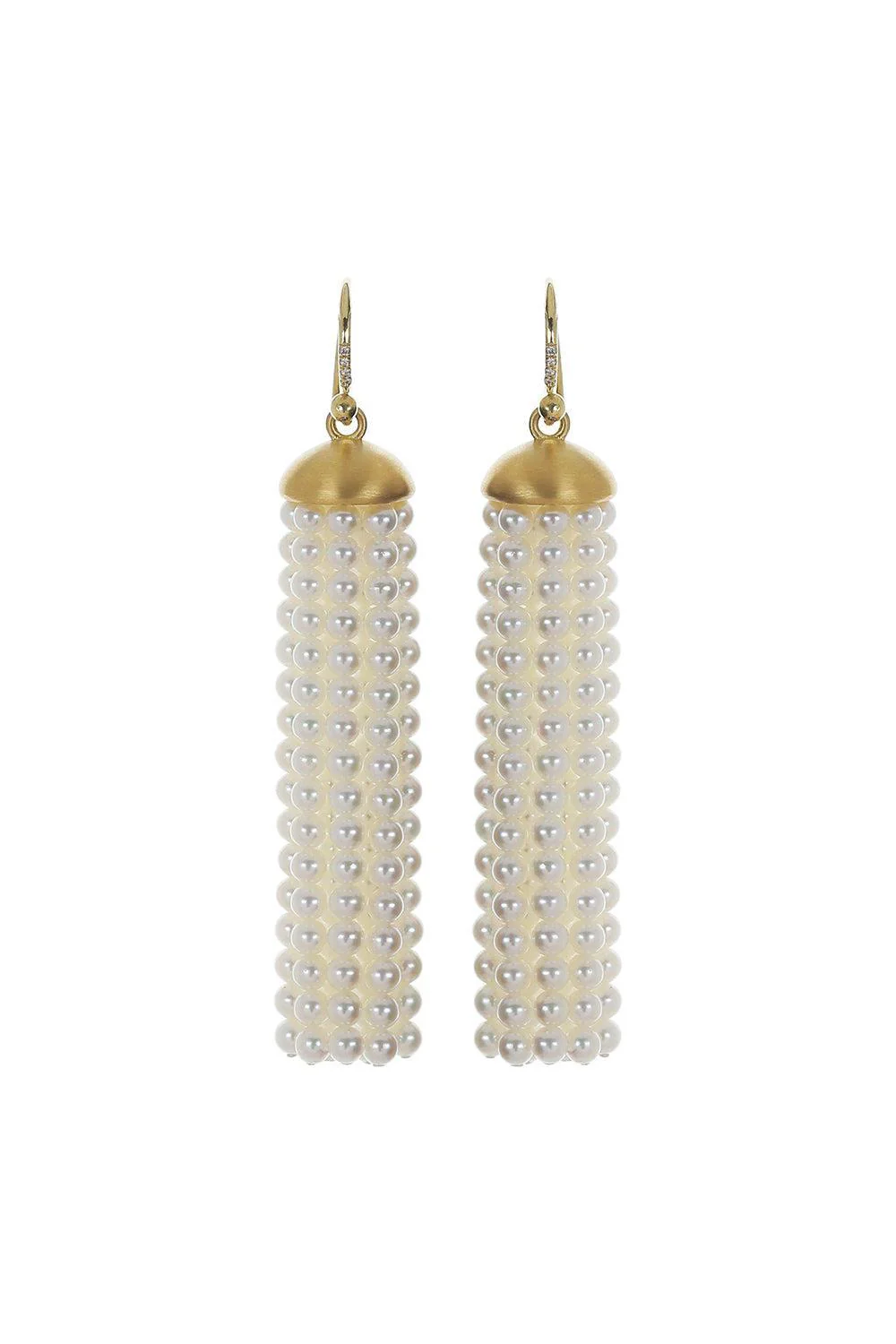 Pearl Diamond Medium Tassel Earrings
