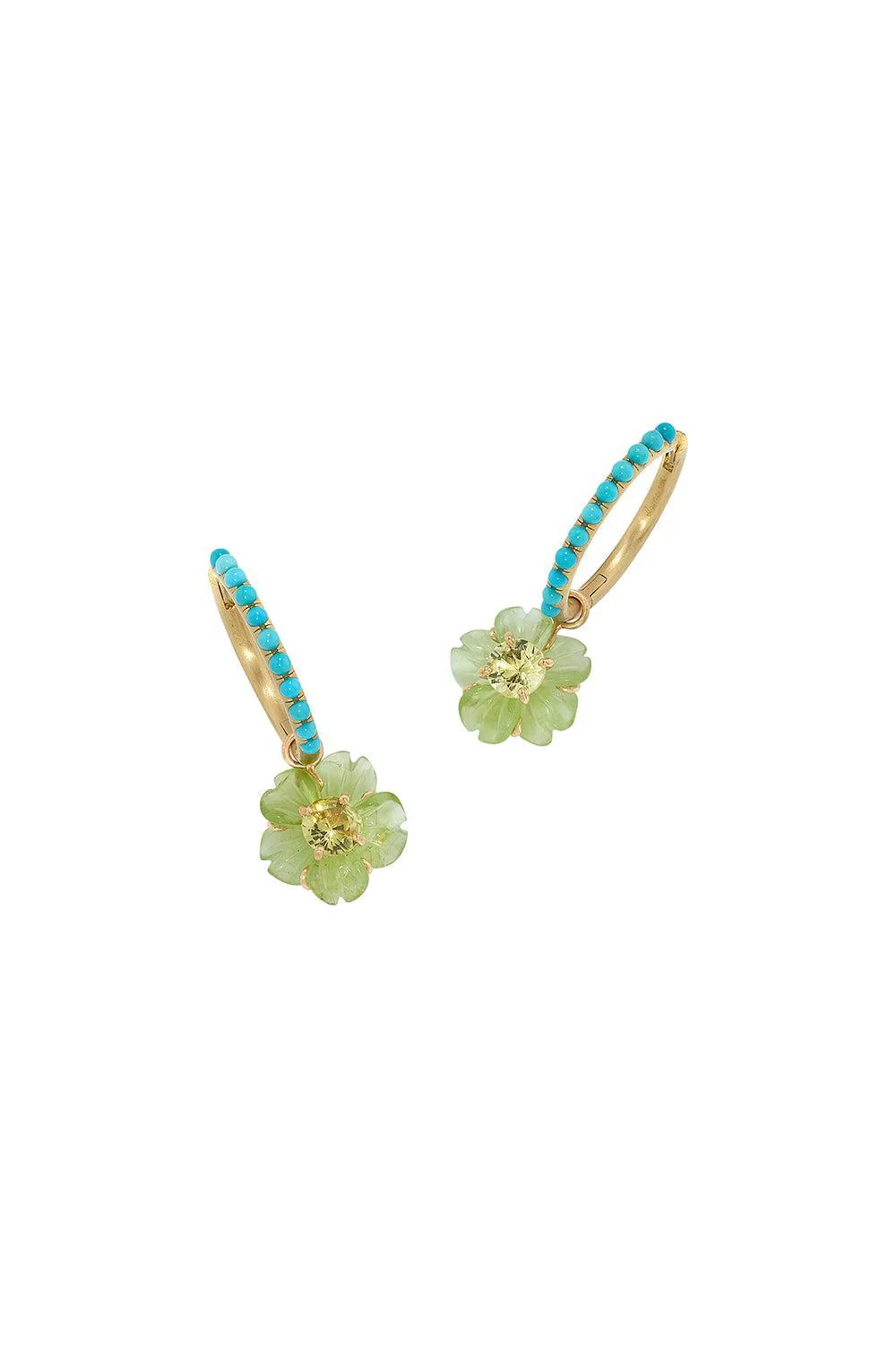 Peridot Chrysoberyl Tropical Flower Earrings