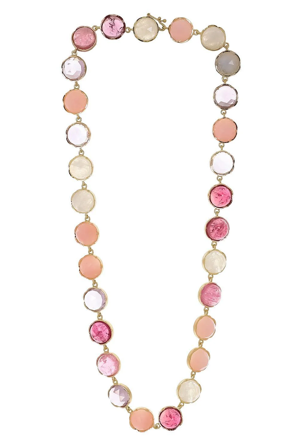 Pink Tourmaline Opal Moonstone Classic Necklace