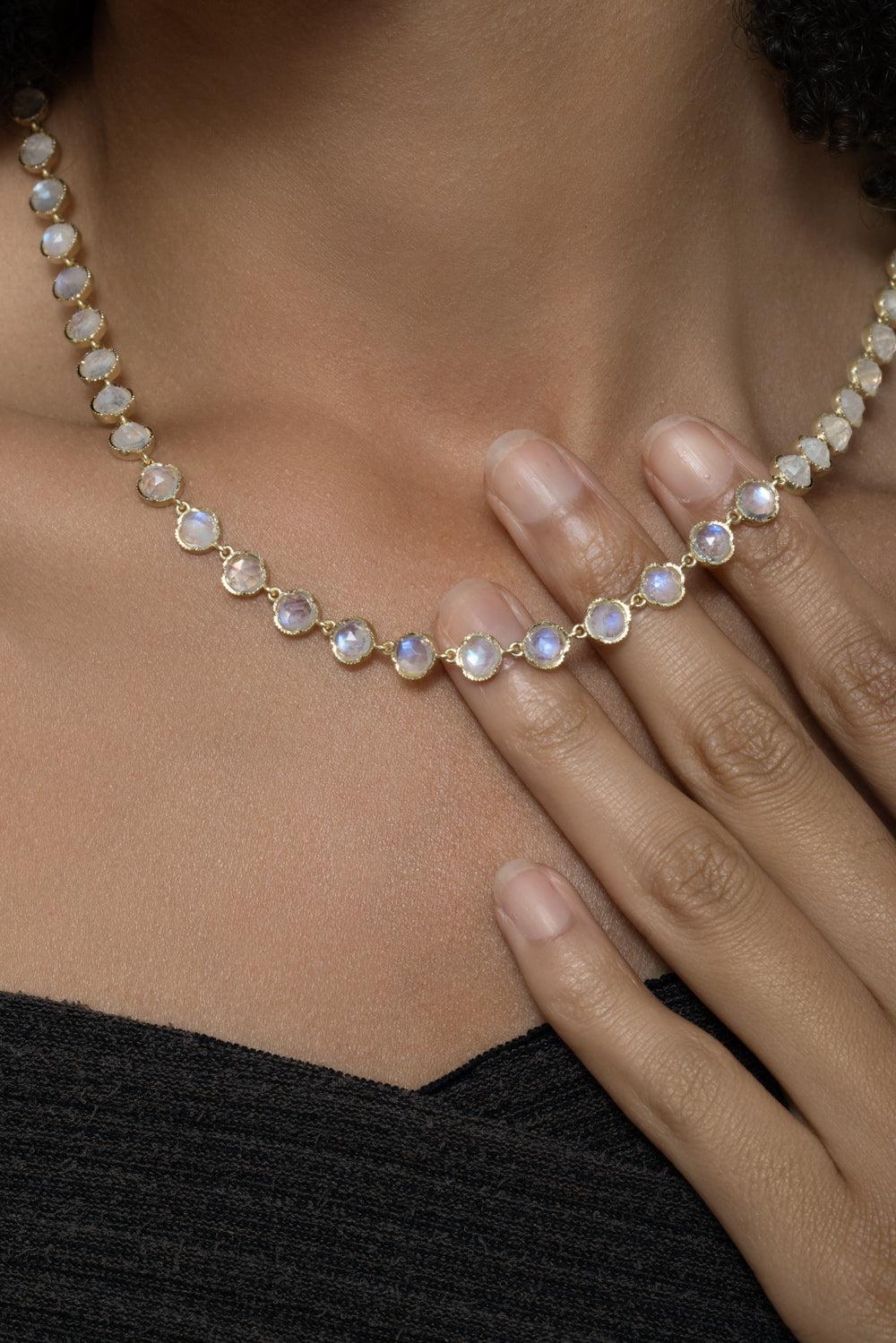 Rainbow Moonstone Classic Link Necklace - Image 3