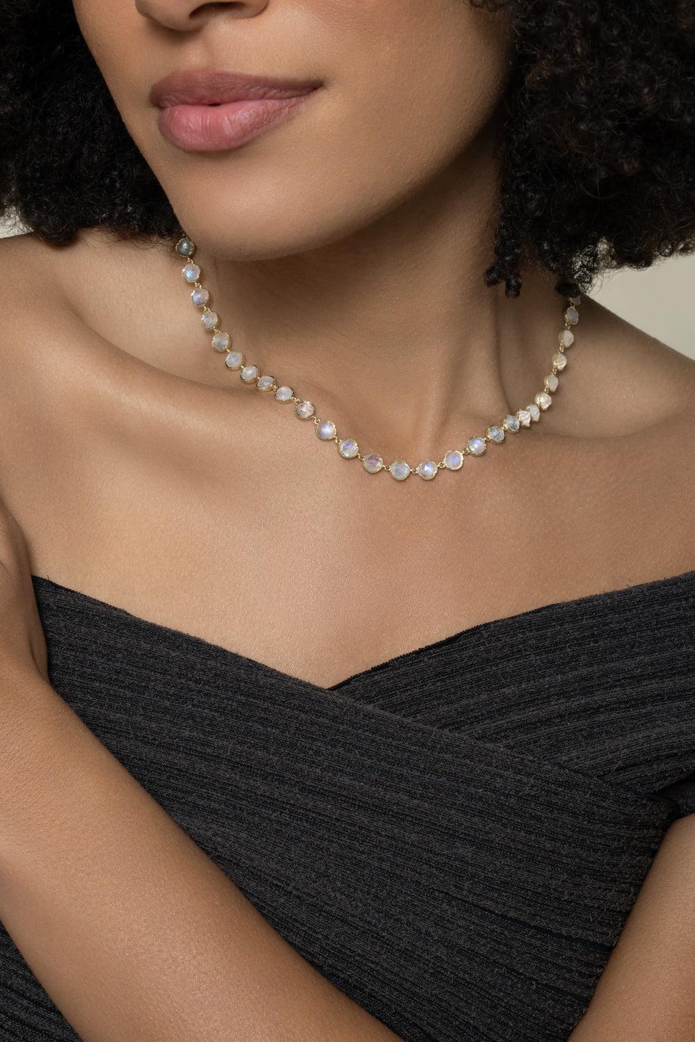 Rainbow Moonstone Classic Link Necklace - Image 4
