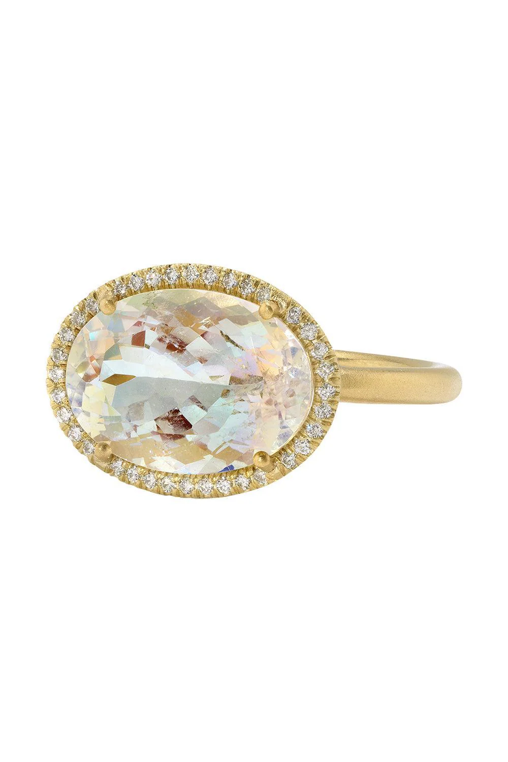 Rainbow Moonstone Diamond Gemmy Gem Ring