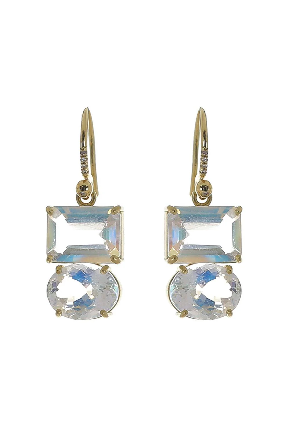 Rainbow Moonstone Gemmy Gem Earrings