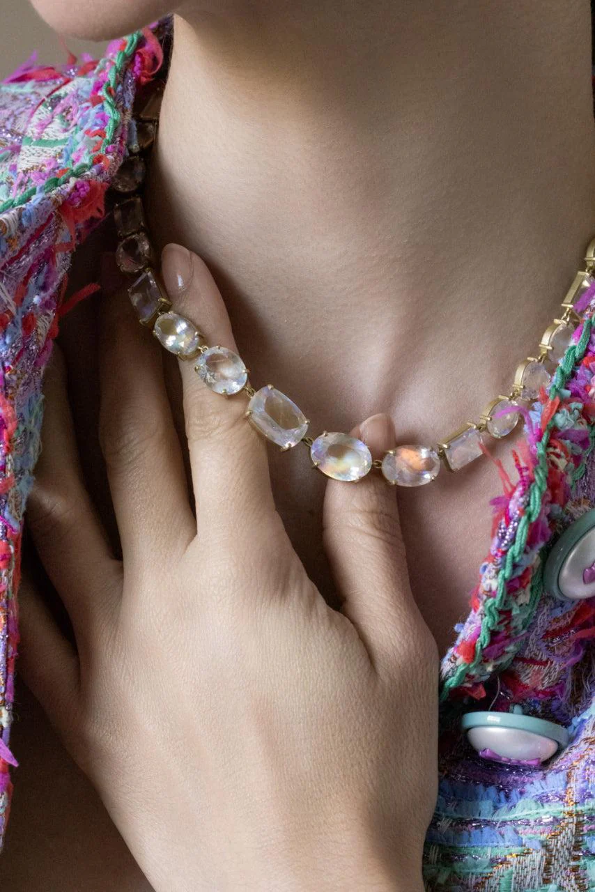 Rainbow Moonstone Gemmy Gem Necklace - Image 4