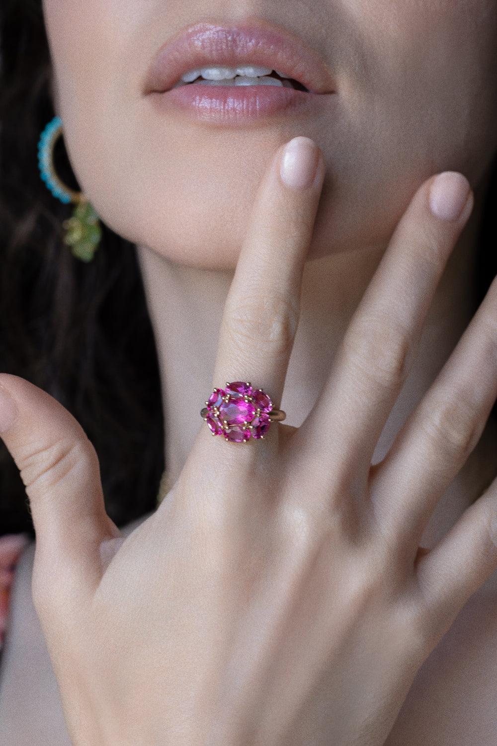 Rubellite Floret Gemmy Gem Ring - Image 3