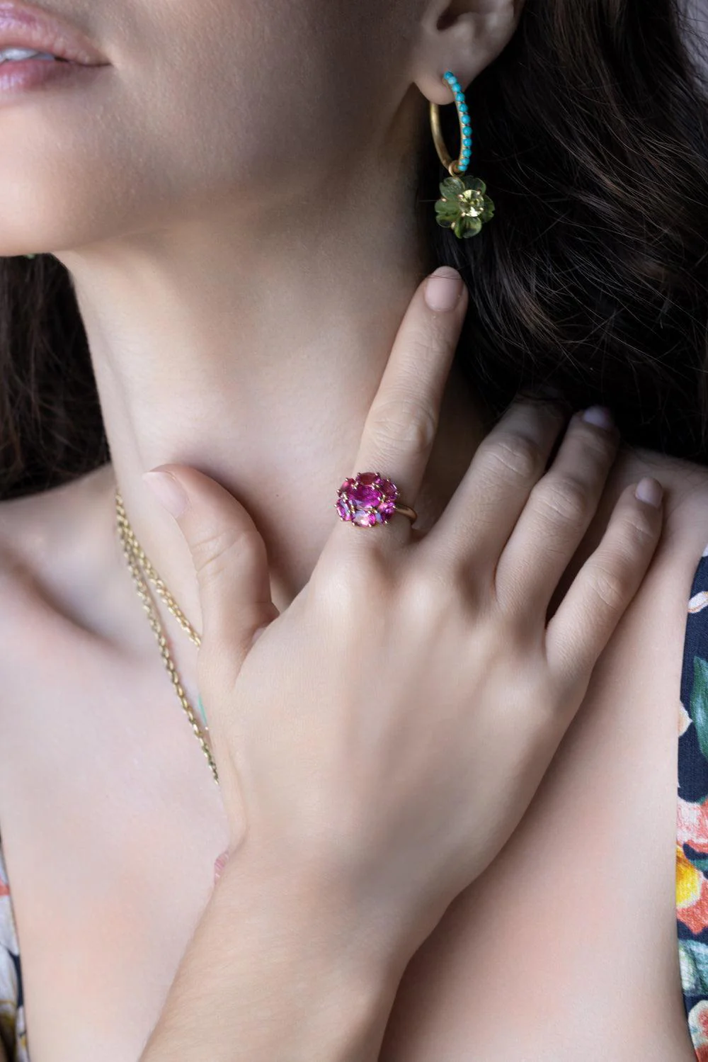 Rubellite Floret Gemmy Gem Ring - Image 4