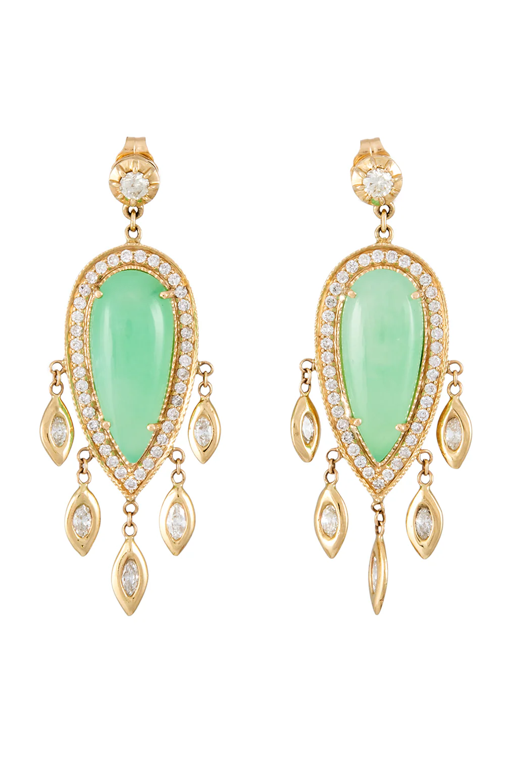 Chrysoprase Teardrop Earrings