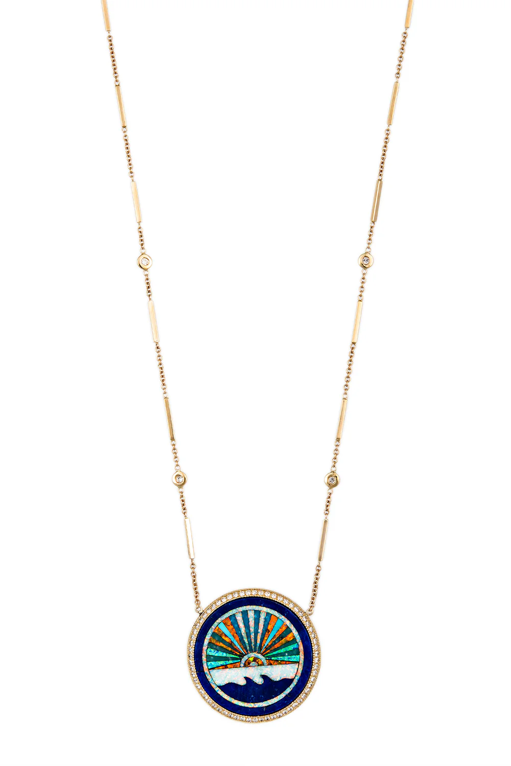 Diamond Opal Turquoise Sunshine Necklace