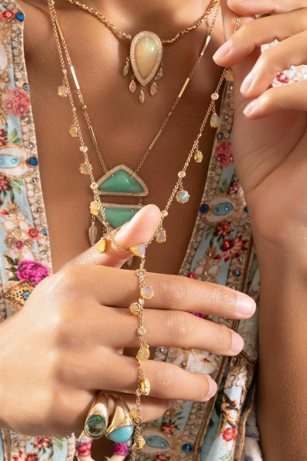 Opal Shaker Y Necklace - Image 3
