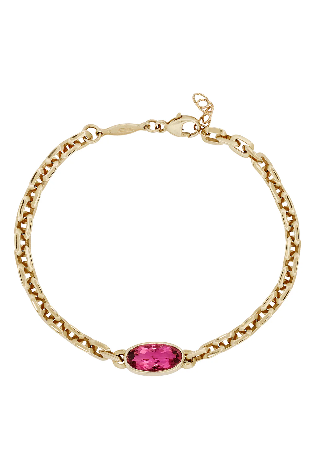 Oval Pink Tourmaline Bracelet