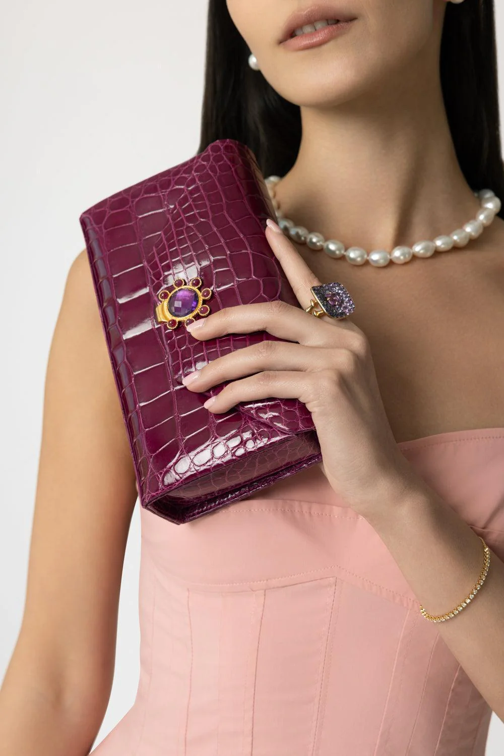 Isabel Box Clutch - Magenta Multi - Image 3