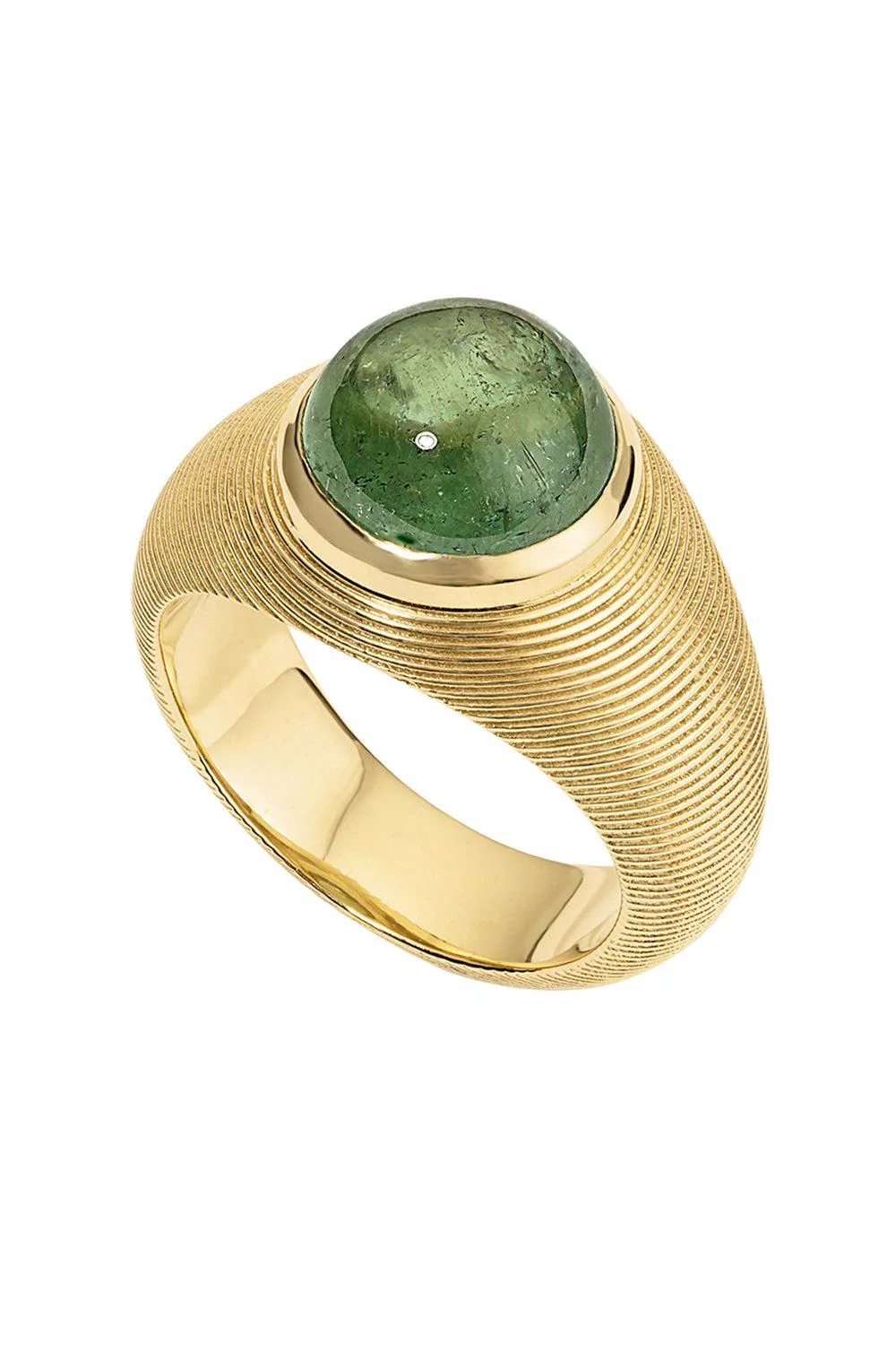 Green Tourmaline Cymbal Ring