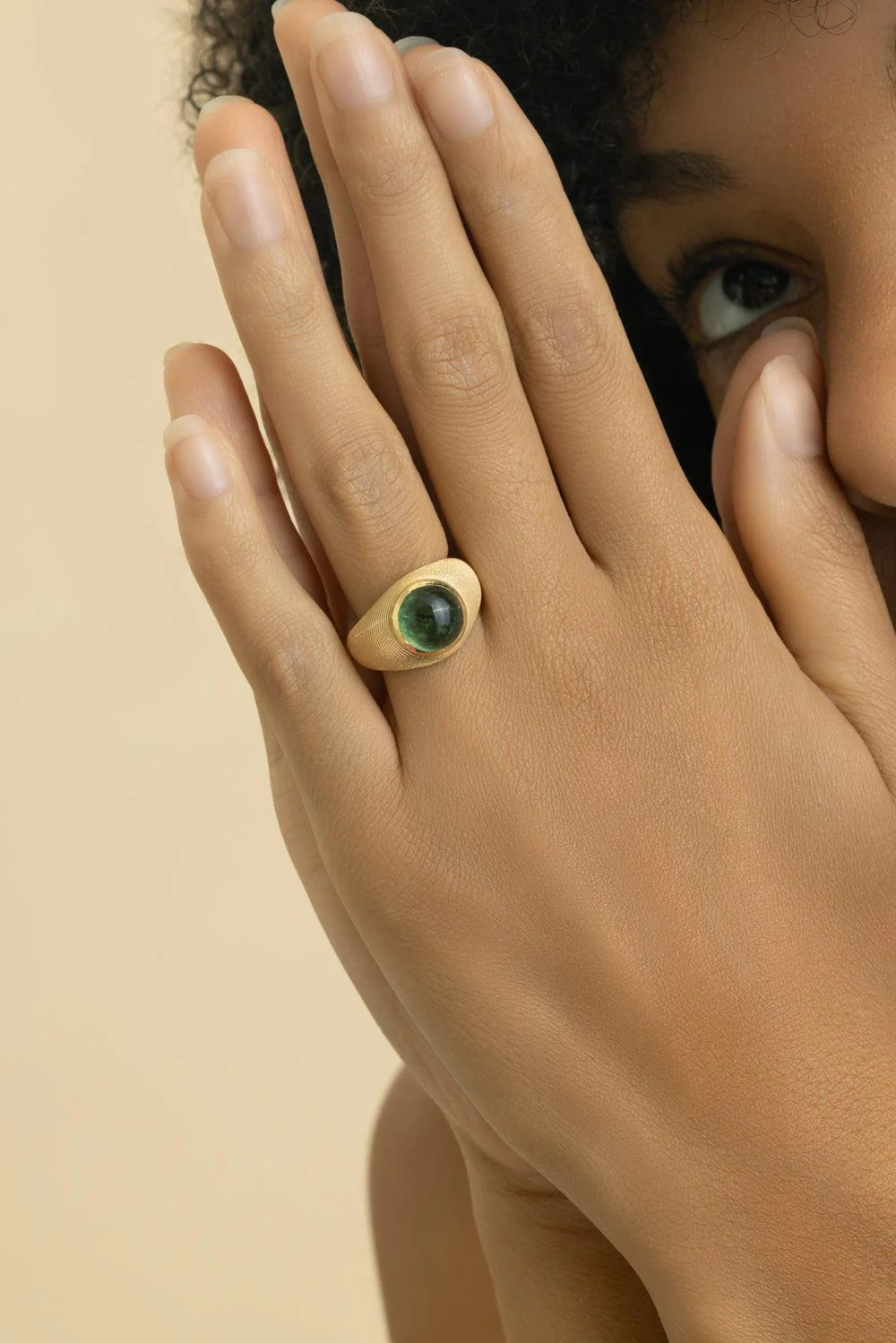 Green Tourmaline Cymbal Ring - Image 2