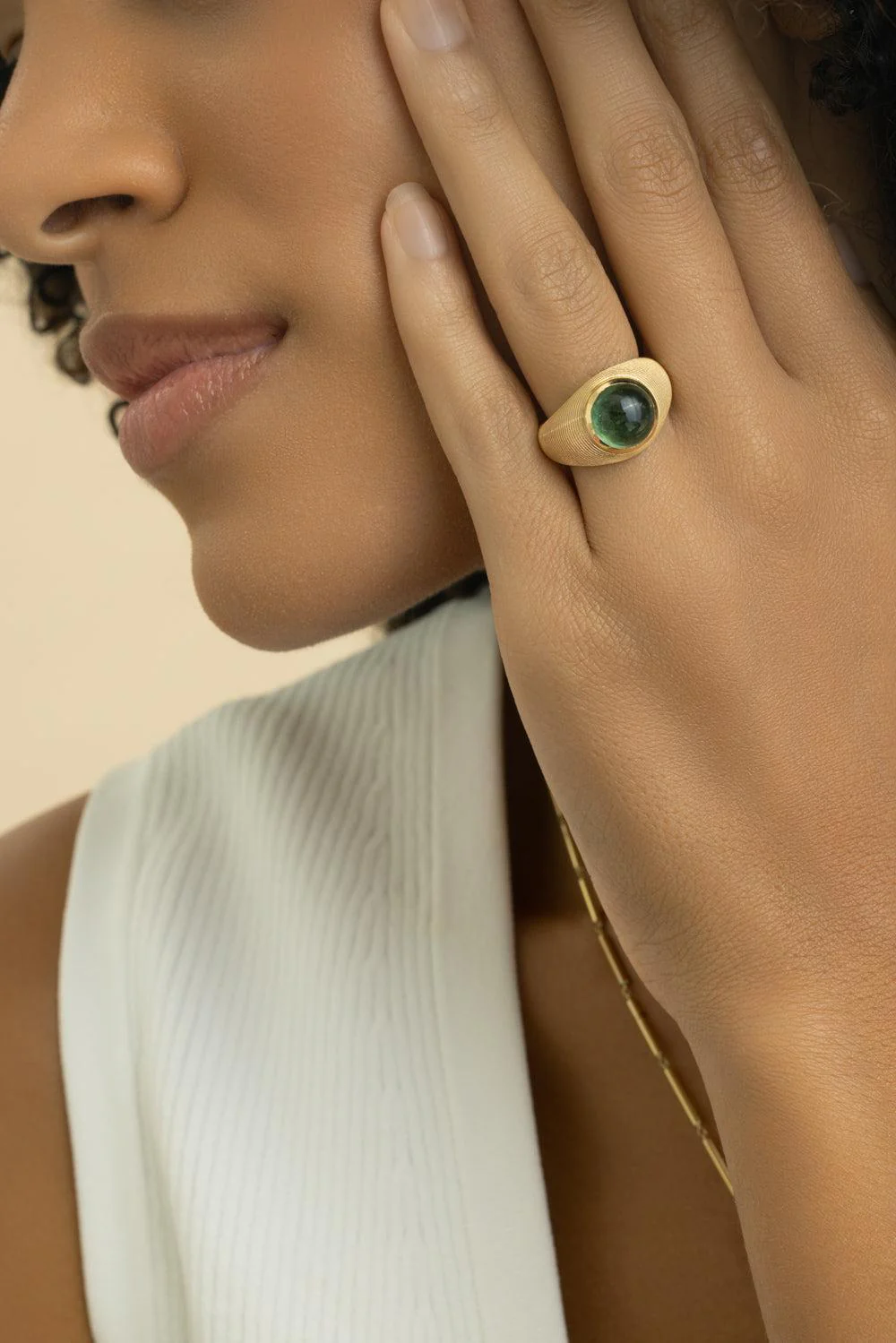 Green Tourmaline Cymbal Ring - Image 4