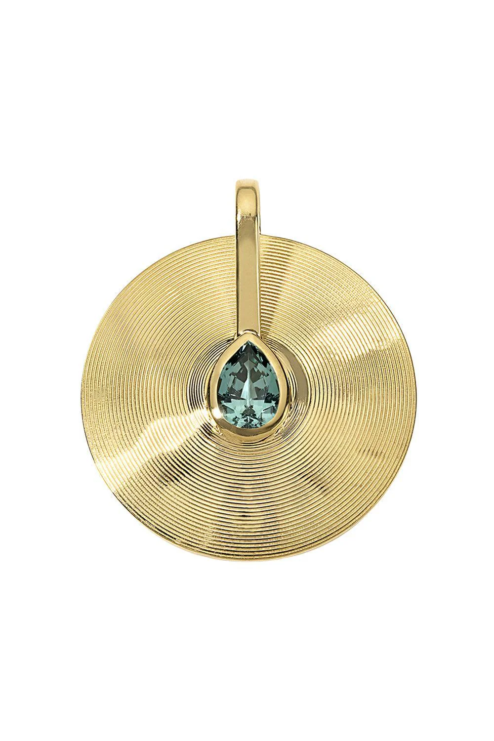 Seafoam Tourmaline Medium Faceted Cymbal Pendant
