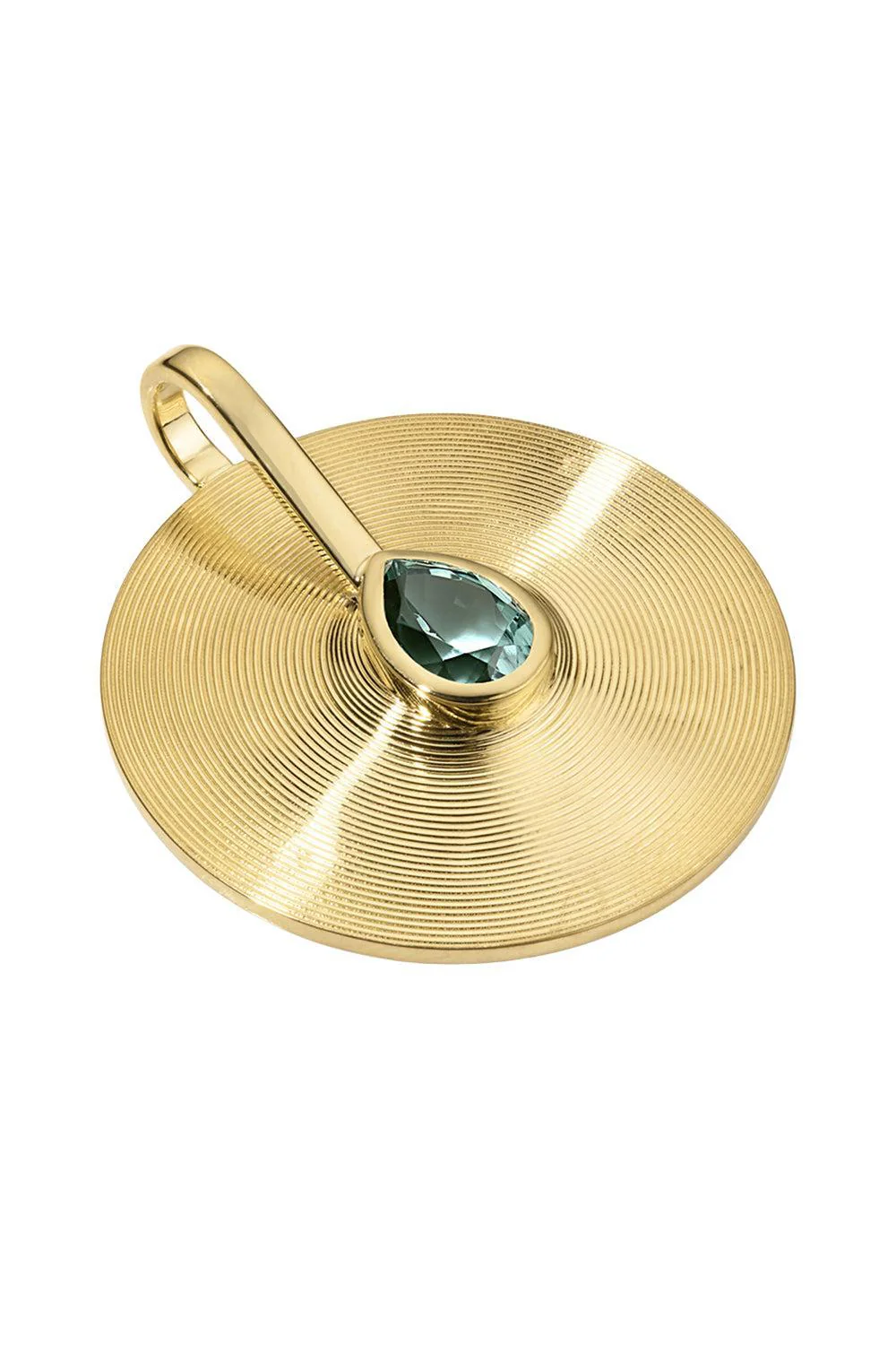 Seafoam Tourmaline Medium Faceted Cymbal Pendant - Image 5