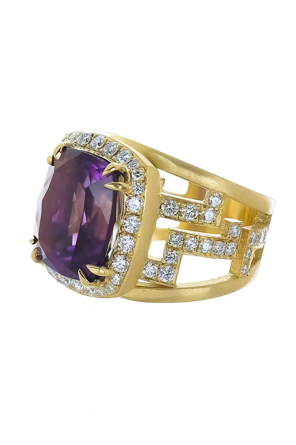 Amethyst Diamond Maze Ring - Image 6
