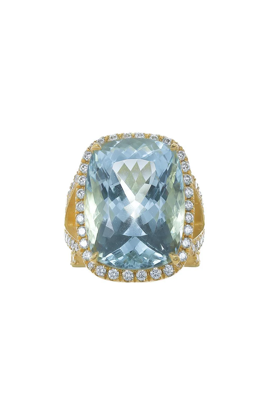 Aquamarine Diamond Ring