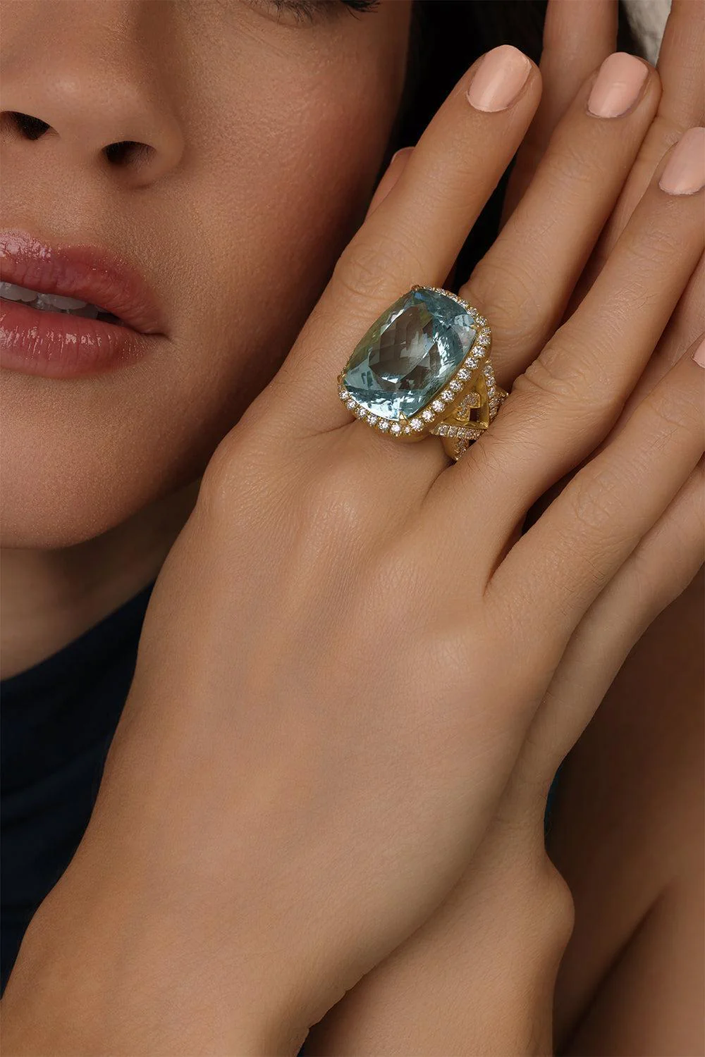 Aquamarine Diamond Ring - Image 2