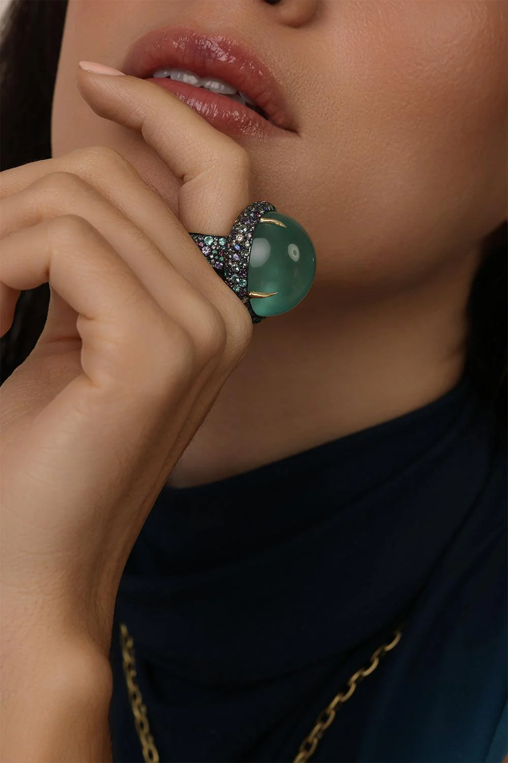 Aquamarine Purple Sapphire Ring - Image 2