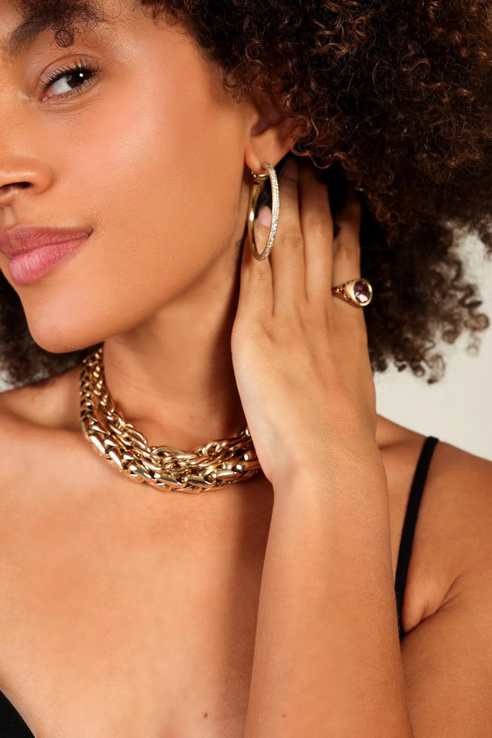 Diamond Hoop Earrings - Image 2