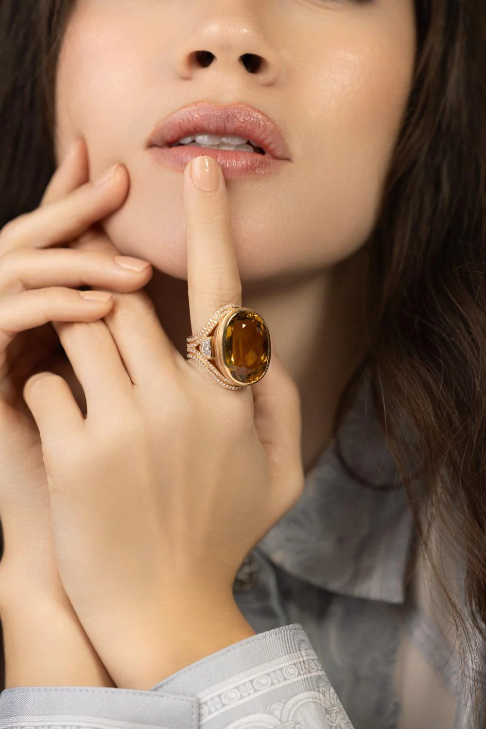 Golden Beryl Diamond Ring - Image 3