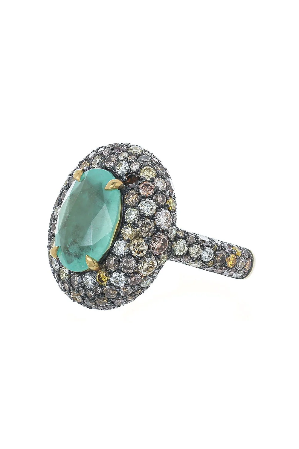 Green Beryl Diamond Ring - Image 5