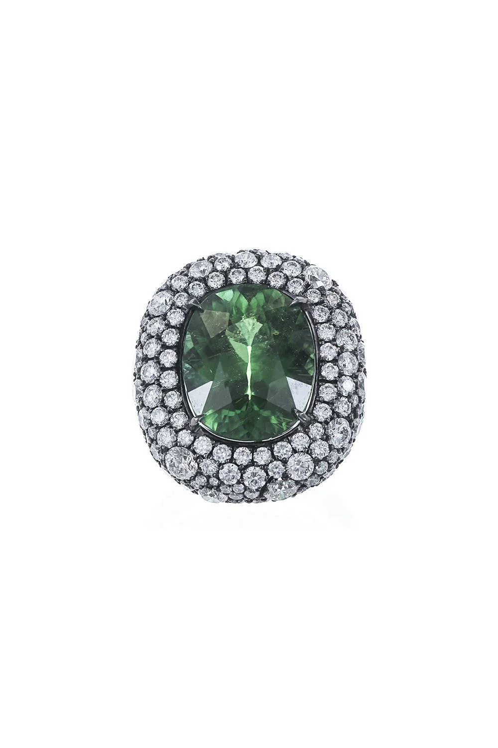 Green Paraiba Diamond Ring