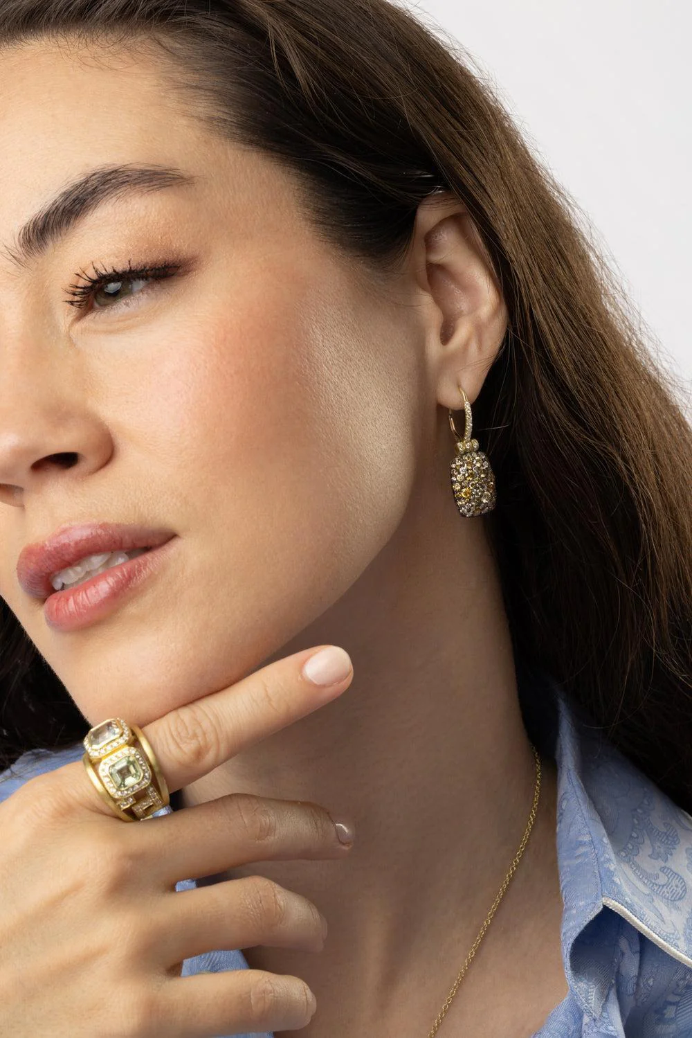 Multi Color Diamond Earrings - Image 2