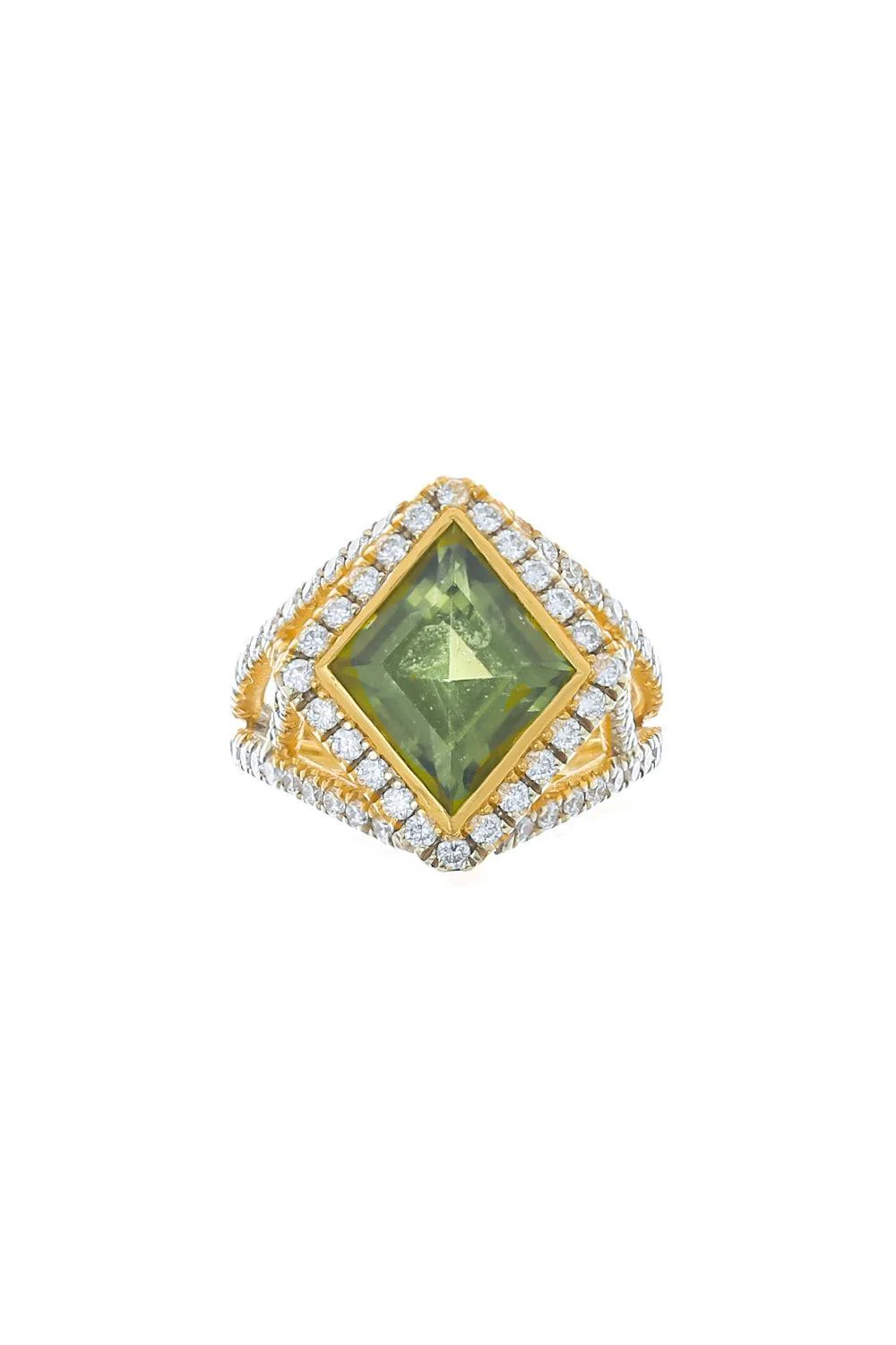 Peridot Diamond Ring