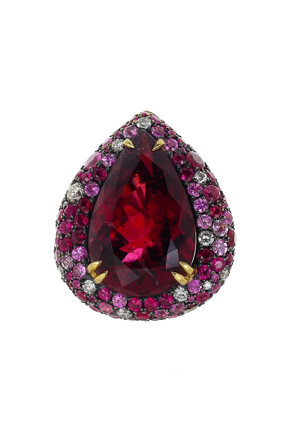 Rubellite Ruby Diamond Ring