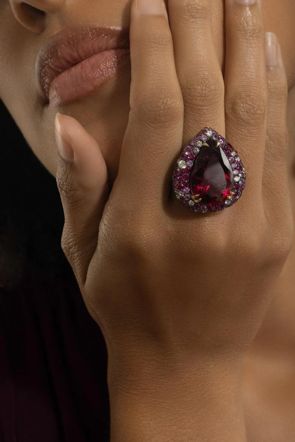 Rubellite Ruby Diamond Ring - Image 5