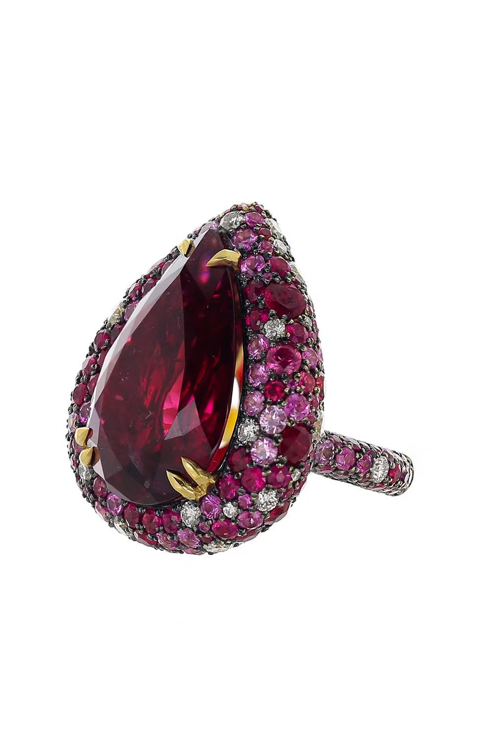 Rubellite Ruby Diamond Ring - Image 6