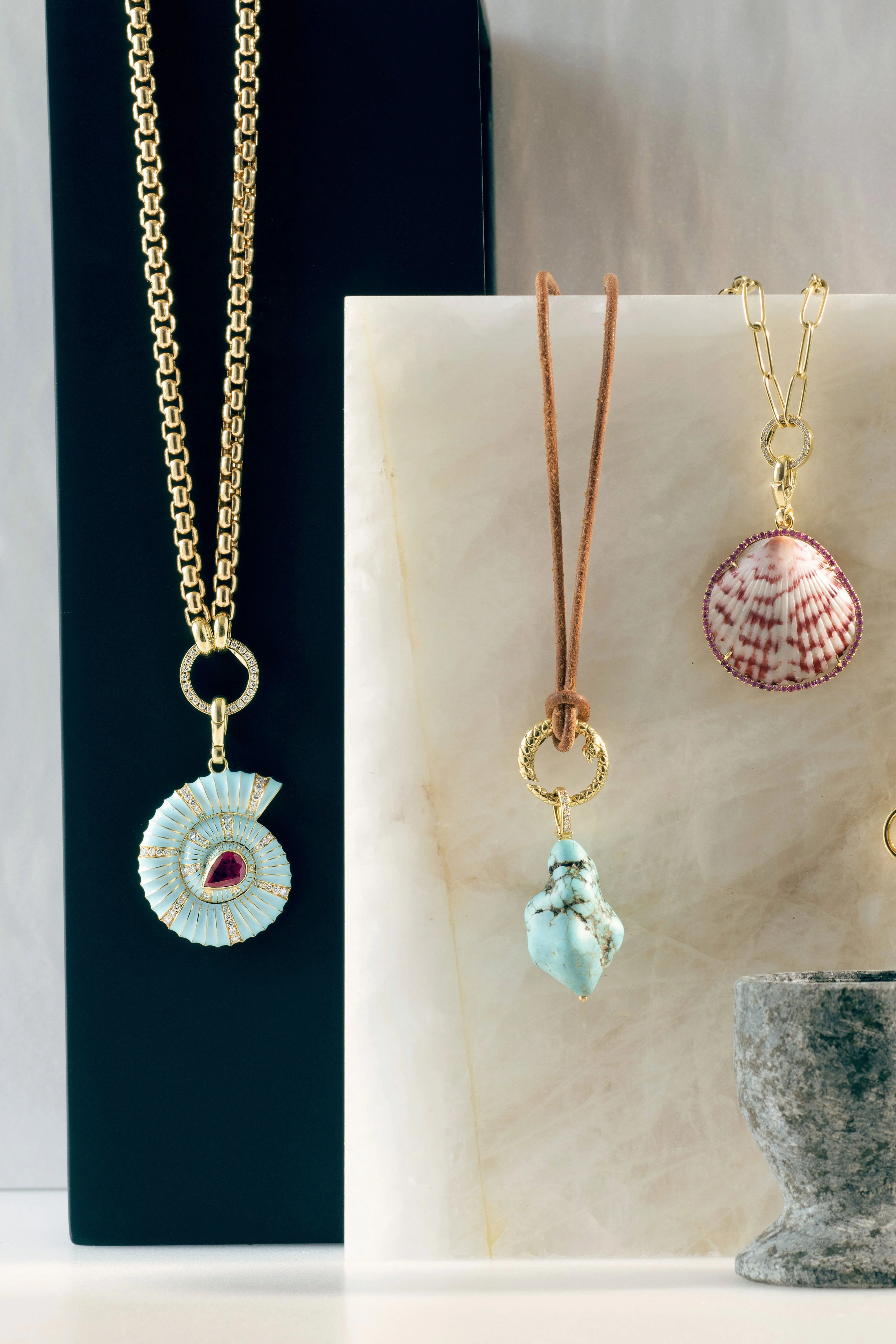 Blue Ruby Helix Shell Charm - Image 2