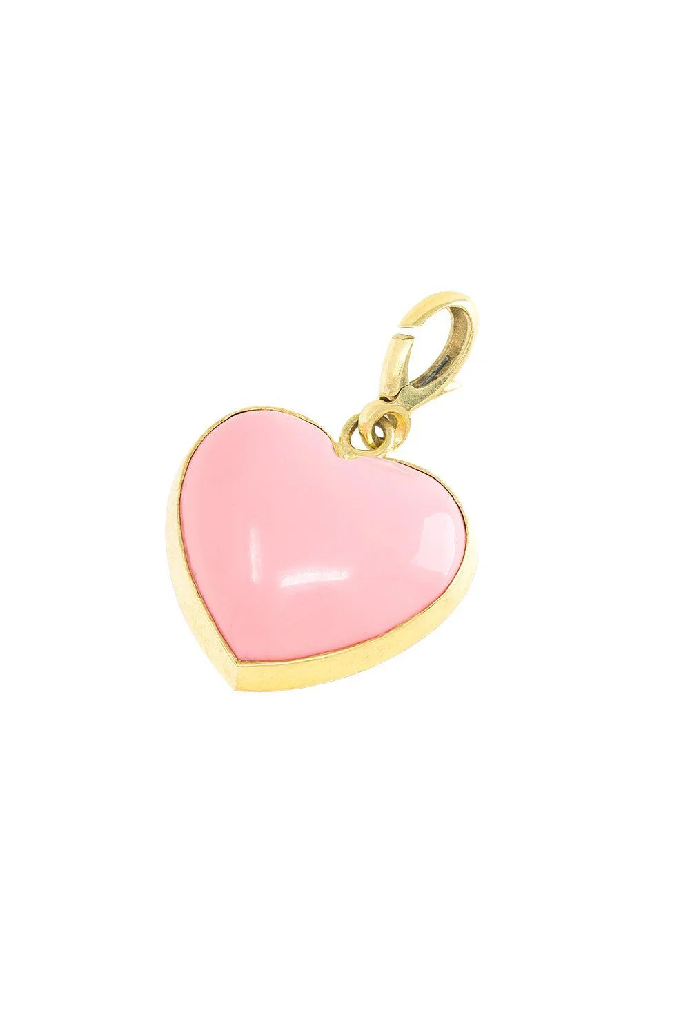 Coral Carved Heart Charm