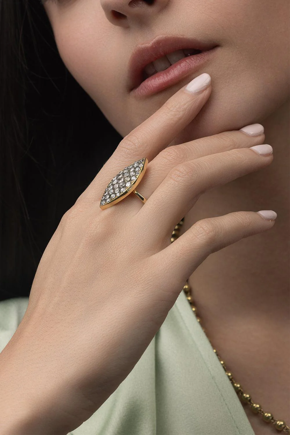 Diamond Palm Leaf Ring - Image 3
