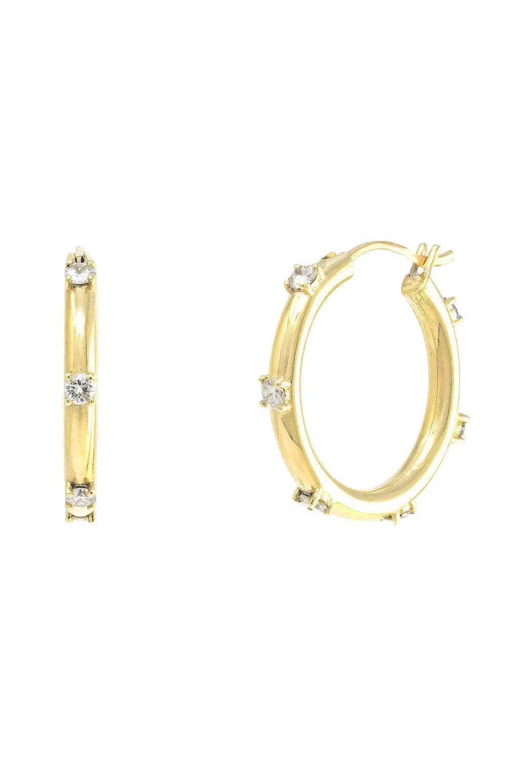Diamond Polka Dot Hoop Earrings