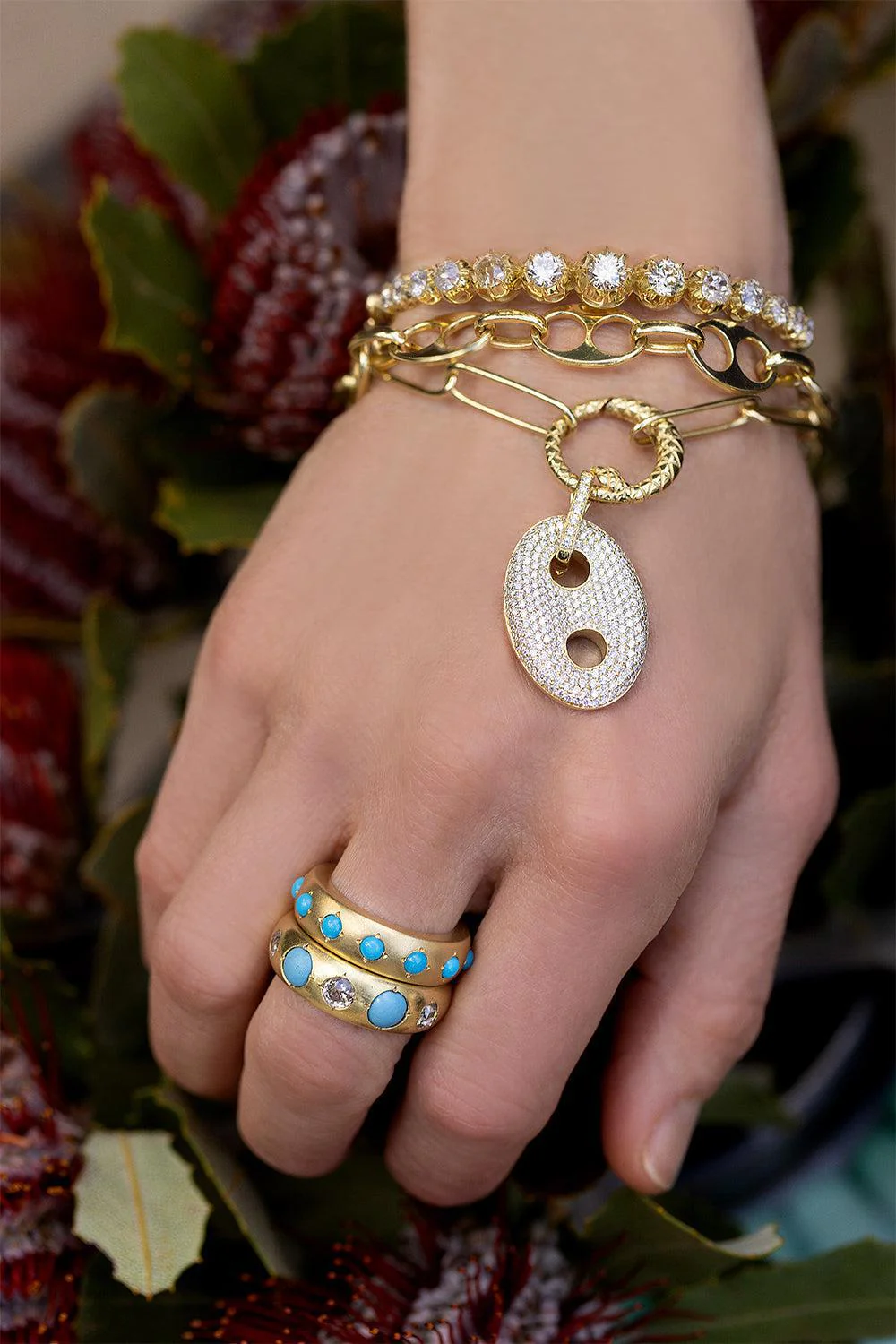 Turquoise Half Gypsy Ring - Image 2