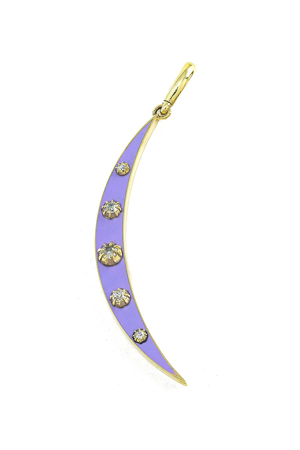 Lavender Diamond Crescent Charm